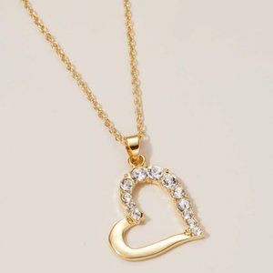 Heart of Radiance Rhinestone Pendant Necklace
